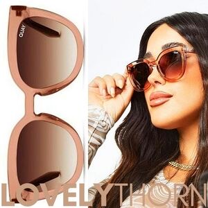 QUAY // ltd ed frosted caramel frame brown gradient lens modern glam cateyes